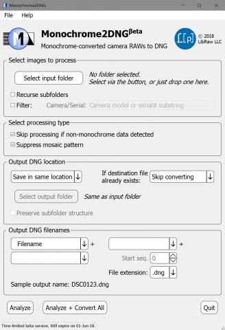 Download LibRaw Monochrome2DNG 1.7.1.73